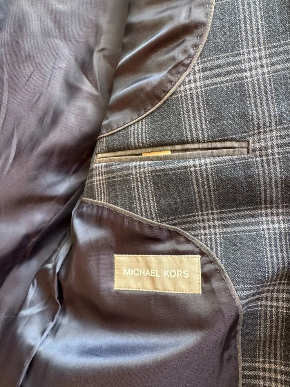 Michael Kors 42R Men’s Blue Plaid Blazer